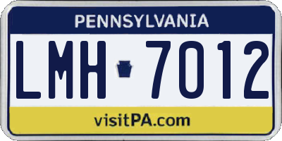 PA license plate LMH7012