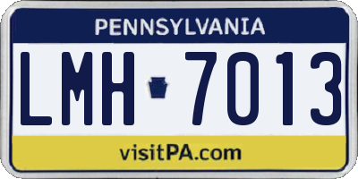 PA license plate LMH7013