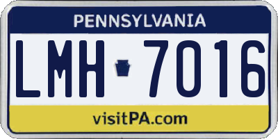 PA license plate LMH7016