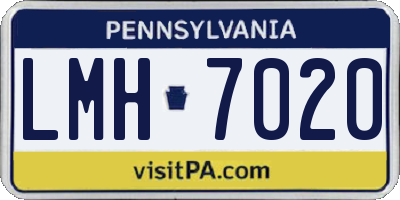 PA license plate LMH7020