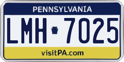 PA license plate LMH7025