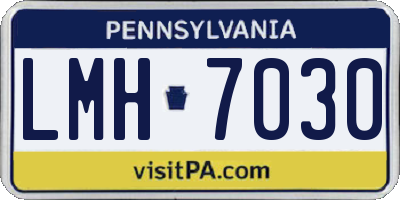 PA license plate LMH7030