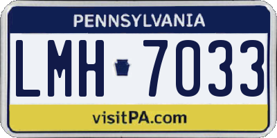 PA license plate LMH7033