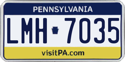 PA license plate LMH7035