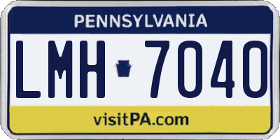 PA license plate LMH7040