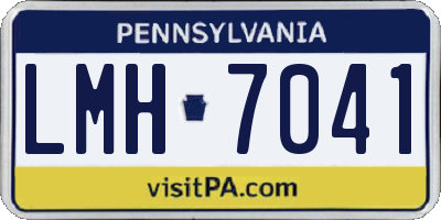 PA license plate LMH7041