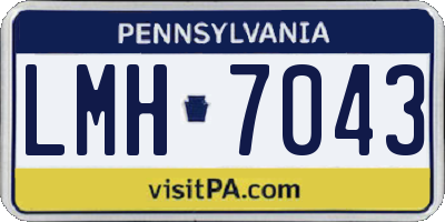 PA license plate LMH7043