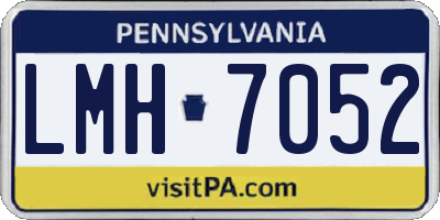 PA license plate LMH7052