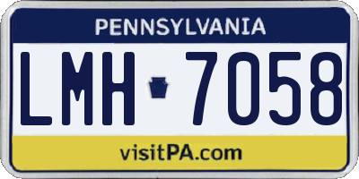PA license plate LMH7058