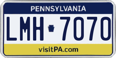 PA license plate LMH7070