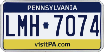 PA license plate LMH7074
