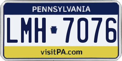 PA license plate LMH7076