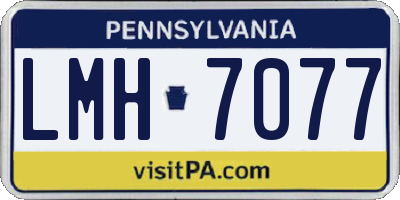 PA license plate LMH7077