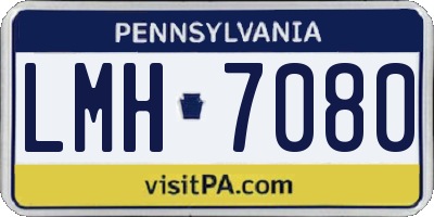 PA license plate LMH7080