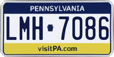 PA license plate LMH7086