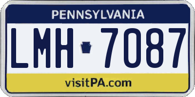PA license plate LMH7087