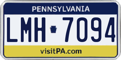 PA license plate LMH7094