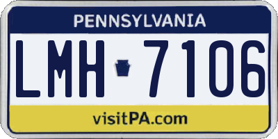 PA license plate LMH7106