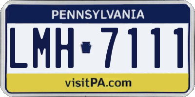 PA license plate LMH7111