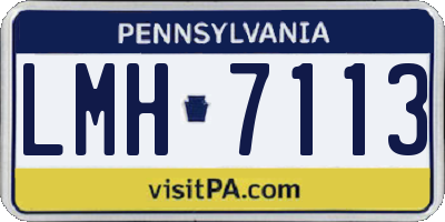 PA license plate LMH7113