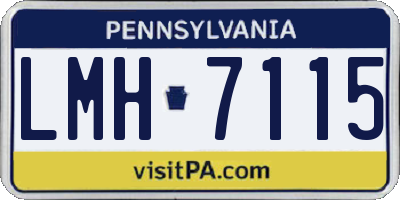 PA license plate LMH7115