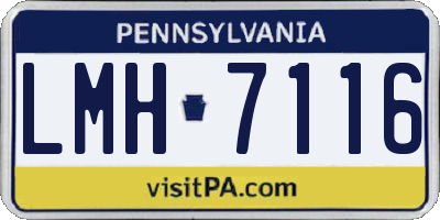 PA license plate LMH7116