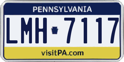 PA license plate LMH7117