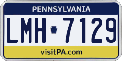 PA license plate LMH7129
