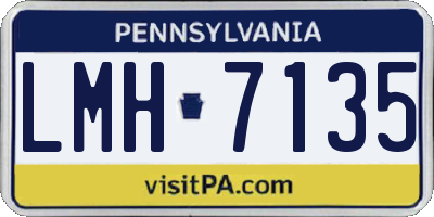 PA license plate LMH7135