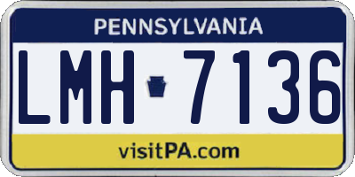 PA license plate LMH7136