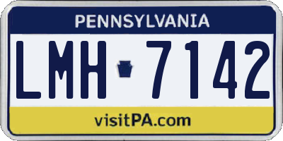 PA license plate LMH7142