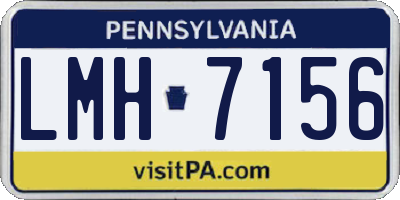 PA license plate LMH7156