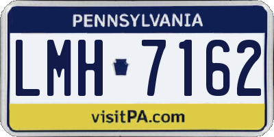 PA license plate LMH7162