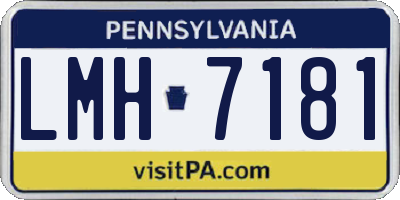 PA license plate LMH7181