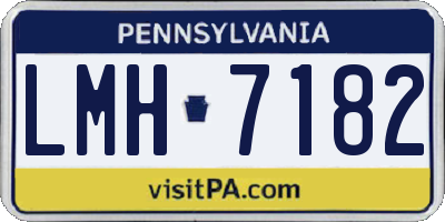 PA license plate LMH7182