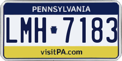PA license plate LMH7183