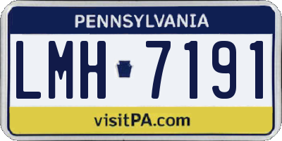 PA license plate LMH7191