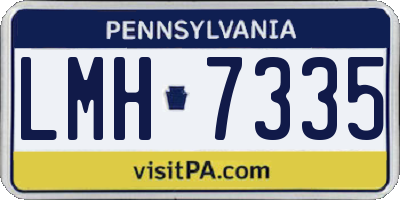 PA license plate LMH7335