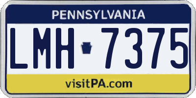 PA license plate LMH7375