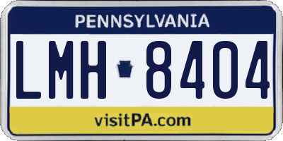 PA license plate LMH8404