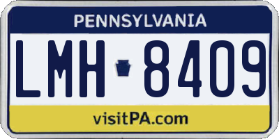 PA license plate LMH8409