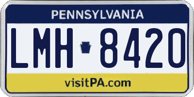 PA license plate LMH8420