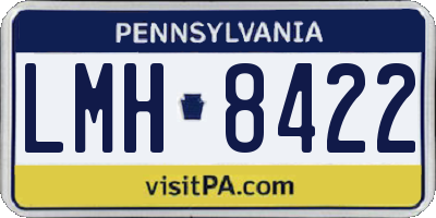 PA license plate LMH8422