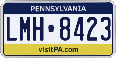 PA license plate LMH8423