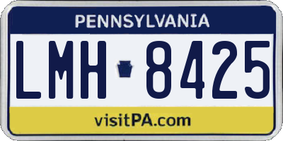 PA license plate LMH8425