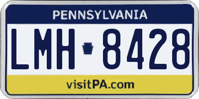 PA license plate LMH8428