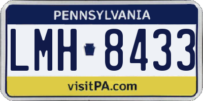 PA license plate LMH8433
