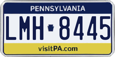 PA license plate LMH8445