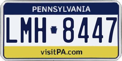 PA license plate LMH8447