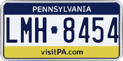 PA license plate LMH8454